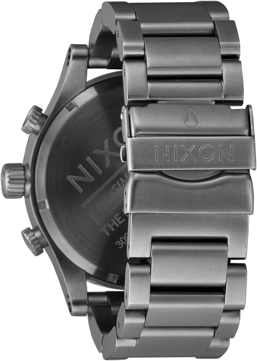 Water Resistant Men's Analog Fashion Watch (51mm quit Watch Face, 25mm Stainless Steel Band) NIXON 51-30 Chrono A1389-300m 