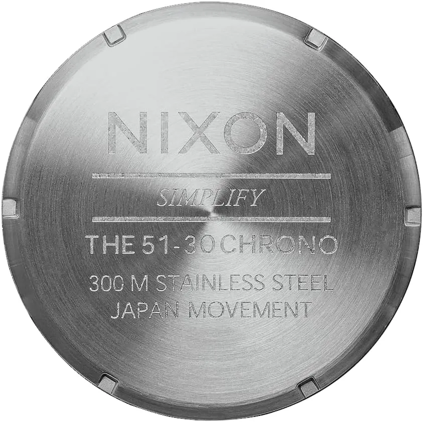 Water Resistant Men's Analog Fashion Watch (51mm quit Watch Face, 25mm Stainless Steel Band) NIXON 51-30 Chrono A1389-300m 