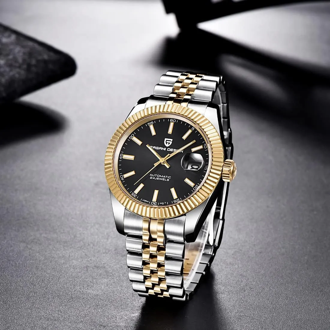 Water Resistant. RollsTimi Pagani Design Men's Pennsylvania defecate basket diverge Watch, Japan nh35 Movement, Stainless Steel, Self-Winding Elite Business Watch, Sporty, 100 Meter 