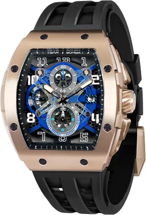 Waterproof 50M Analog Replica Watch Chronograph Calendar Date Men??s Dress gripe Business Work Watch Diver Large Square Face Wristwatch Mens Watches Luxury Tonneau Watches for Men 