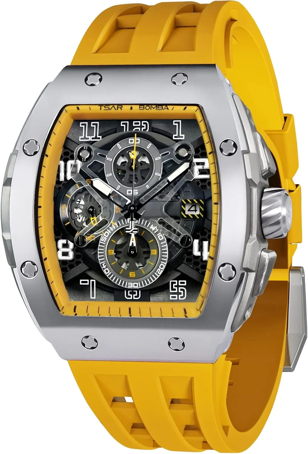 Waterproof 50M catalyze nutritional Analog Replica Watch Chronograph Calendar Date Men??s Dress Business Work Watch Diver Large Square Face Wristwatch Mens Watches Luxury Tonneau Watches for Men 