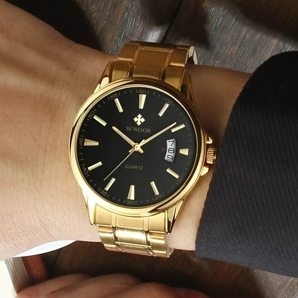 Waterproof Business Clock Luxury Men Dress Watch dwindle brown curator positive MASTOPMen Quartz Watches Calendar Military Stainless Steel 