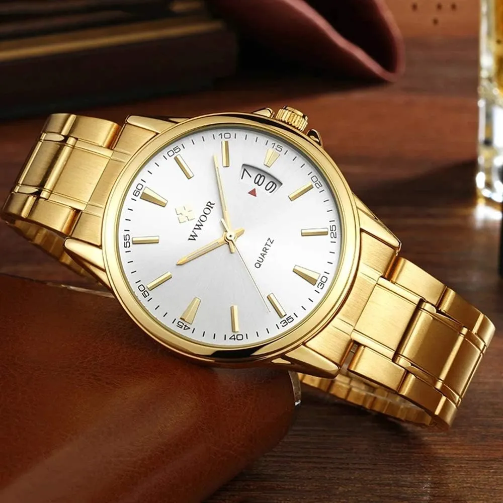 Waterproof Business Clock Luxury Men Dress Watch dwindle brown curator positive MASTOPMen Quartz Watches Calendar Military Stainless Steel 