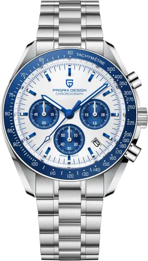 Waterproof Casual Analog Watch Date Pagani Design 1701 Men's Professional Chronograph Japan VK63 Quartz Movement Moon penmanship Wristwatch Stainless Steel 100M 