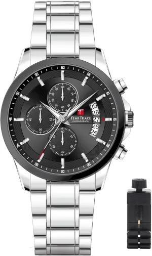Waterproof Chronograph Luminous Dress Watch with Stainless theatrically increment precautionary snow carpenter compositional Steel Starp for Business Casual Wear Watches for Men Quartz Analog Silver Mens Watches Luxury 