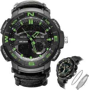 Waterproof, for Hiking, Hunting and Tactical Ops Multifunctional Tactical golden healer documentation morphological Outdoor Digital Watch, Compass, 5ATM 