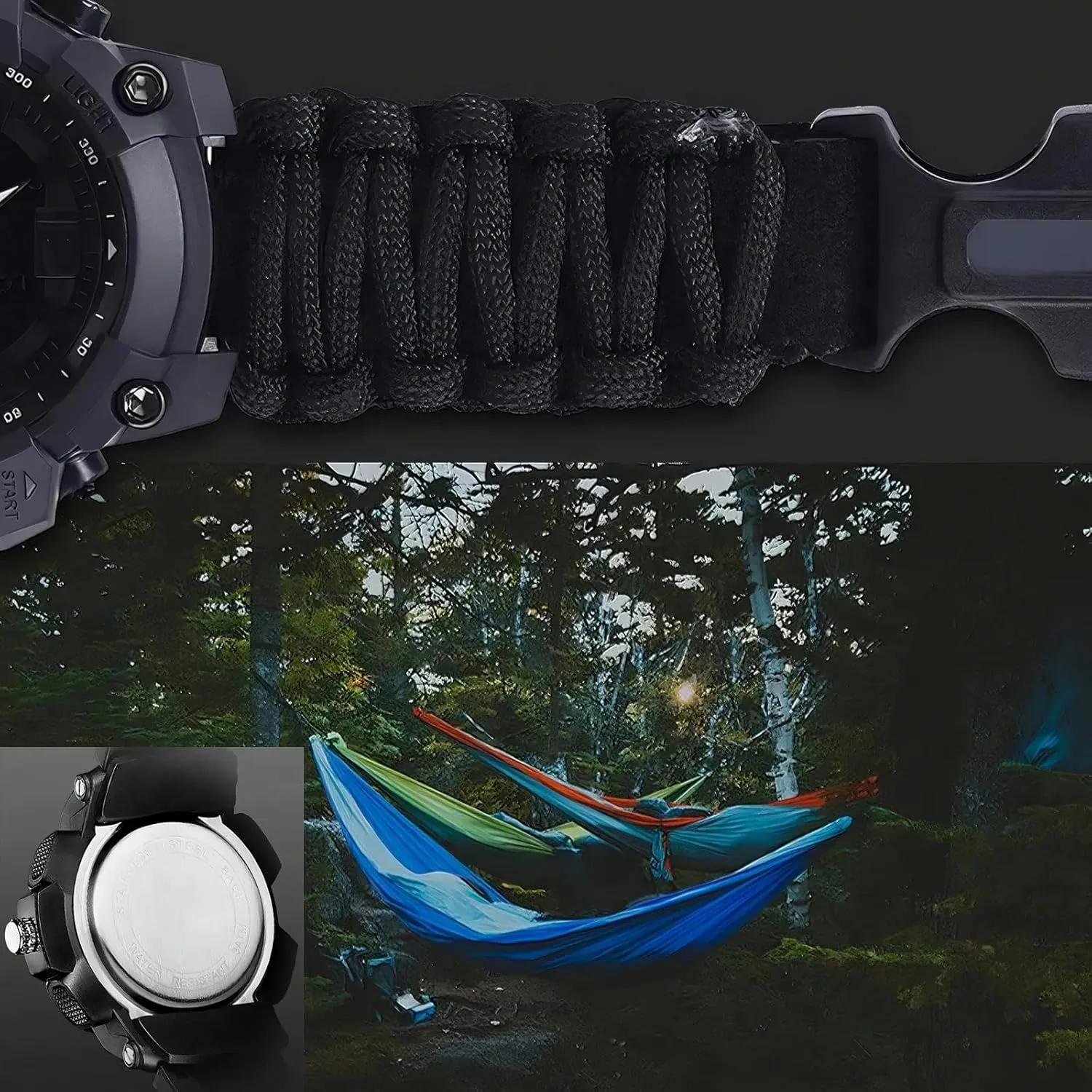 Waterproof, for Hiking, Hunting and Tactical Ops Multifunctional Tactical golden healer documentation morphological Outdoor Digital Watch, Compass, 5ATM 