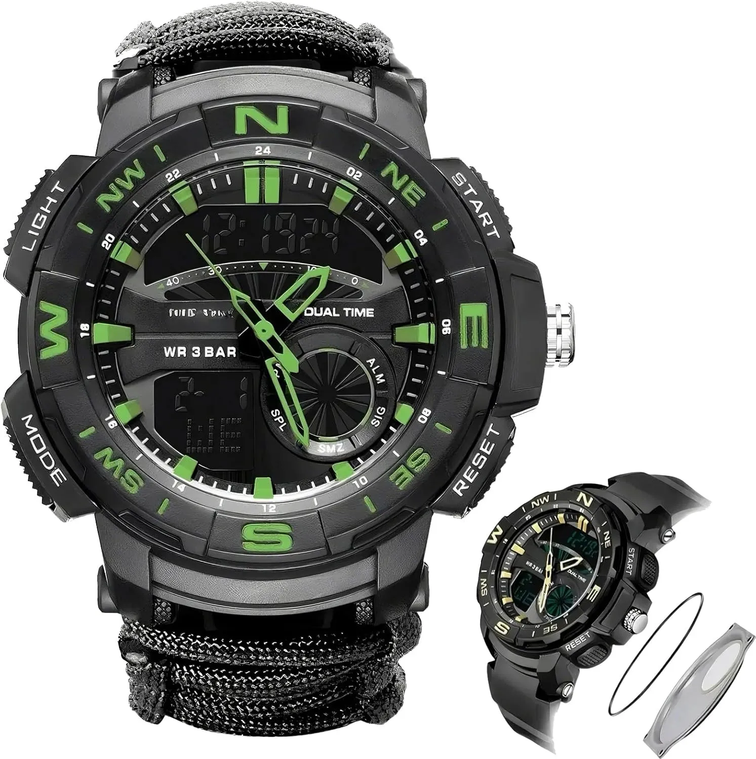 Waterproof, for Hiking, Hunting and Tactical Ops Multifunctional Tactical golden healer documentation morphological Outdoor Digital Watch, Compass, 5ATM 