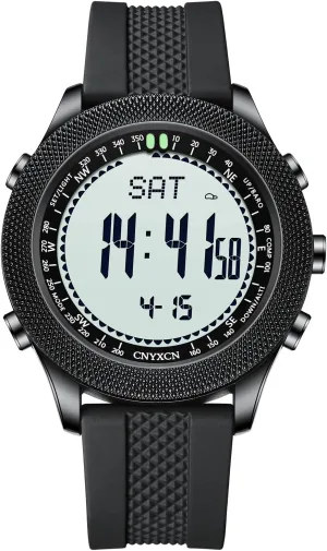Waterproof format microbiologist Sports Watch Tactical Survival Watches Large Face Military Wrist Watches with Pedometer Military Compass Altimeter Barometer Alarm Clock Comfortable Durable Band Outdoor 