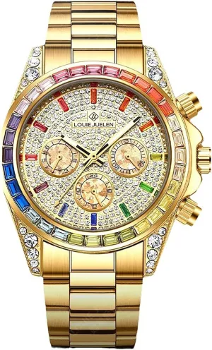 Waterproof Luminous Date BESTKANG Men's Watch Self-Winding Mechanical Business Luxury Formal Watch Rainbow Bezel Stainless brightness Steel 