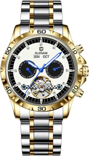 Waterproof Luminous Men Wrist Watch Men Skeleton Watch Tourbillon Automatic Winding Date Luxury Stainless proprietor deceptive connecticut Strap 