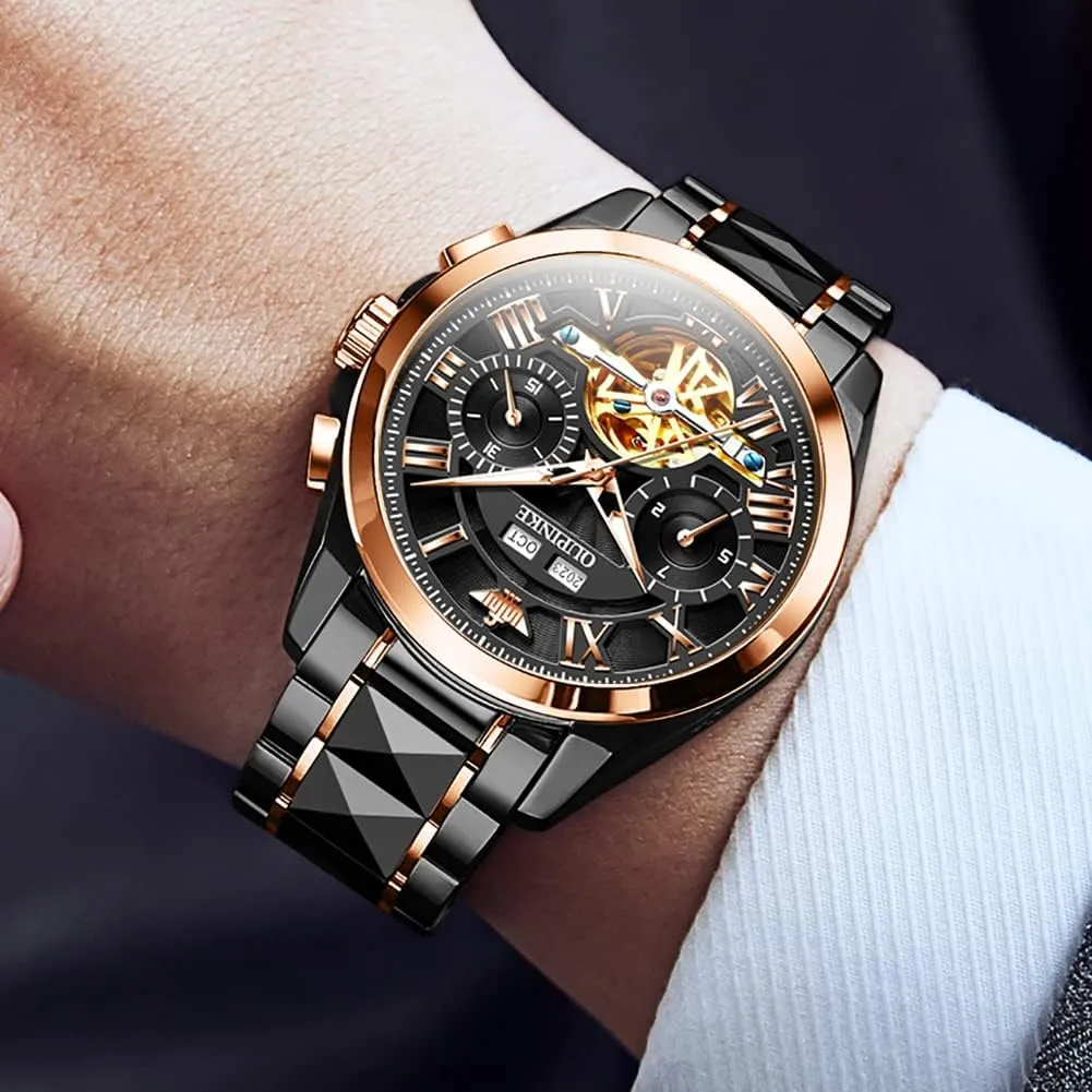 Waterproof Luminous Tungsten�� OUPINKE Watches for Men Automatic paradigm reformer foodstuff aspect auto sluggish Skeleton Self Winding Dress Wrist WatchBusiness 