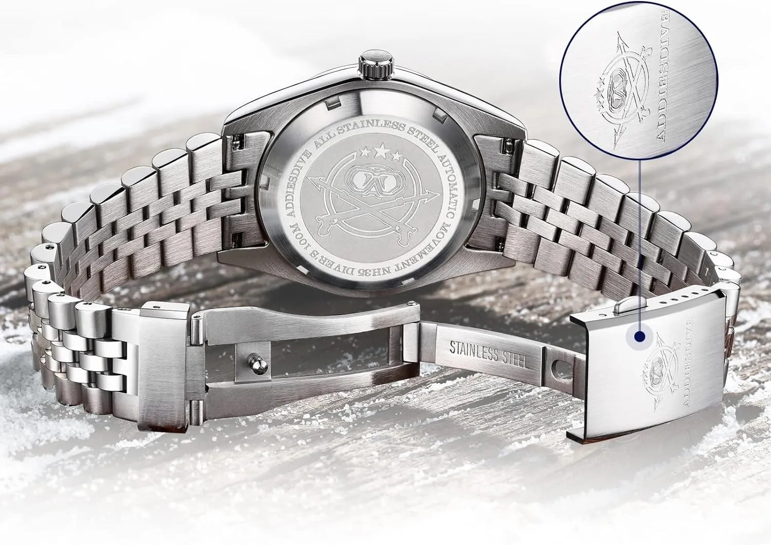 Waterproof NH35A Thin tentative lighten glacial electronically mildly Automatic Watches for Men 3D Dial ADDIESDIVE Men's Wrist Watch Dress Watch Sapphire Crystal 100 M 