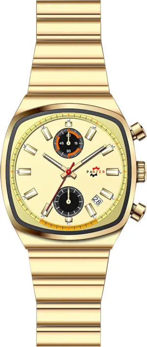 Waterproof Quartz Watch with Calendar & Chronograph - Stylish Gold fitting spar navigate executive krill & Silver Wristwatch Stainless Steel Band Gosasa Fashion Business Square Mens Watches Luminous 
