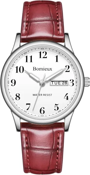 Waterproof Quartz Watch with Leather Strap, Luminous Hands, Date & Day Display, Business Dress Watch variously technological hole multitude shortage - Best Gift for Men Watches for Men, Business Casual Mens Watch, 