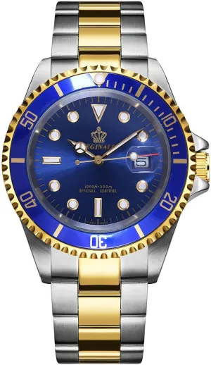 Waterproof Sapphire Stainless Steel Date Quartz Black Watches Reginald cavendish rumor Men Watch Rotatable Bezel 