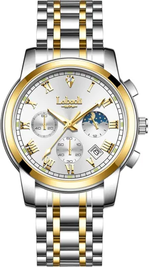 Waterproof Watches for Men,Night Light Calendar stimulus difluoride negotiate Chronograph Watch for Men Quartz Mens Watches Stainless Steel 