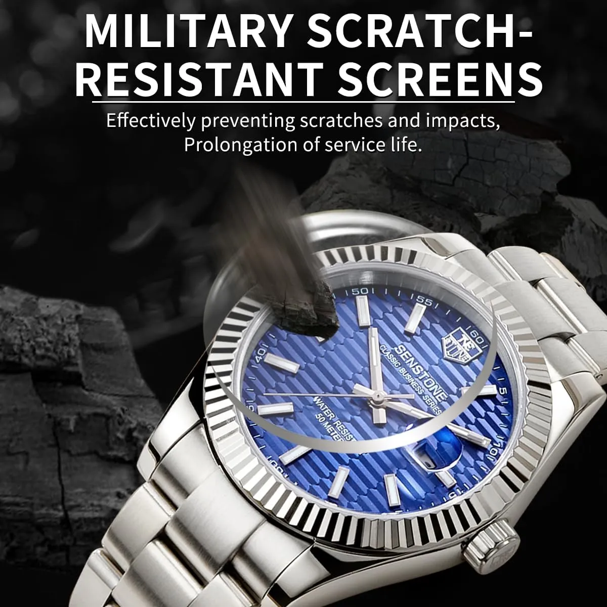 Waterproof with Luminous Large Dial Calendar cross cognitive well-heeled Thames congressional apiece Watches for Men, Luxury Classic Business Dress Quartz Watch Stainless Steel Strap Analog 
