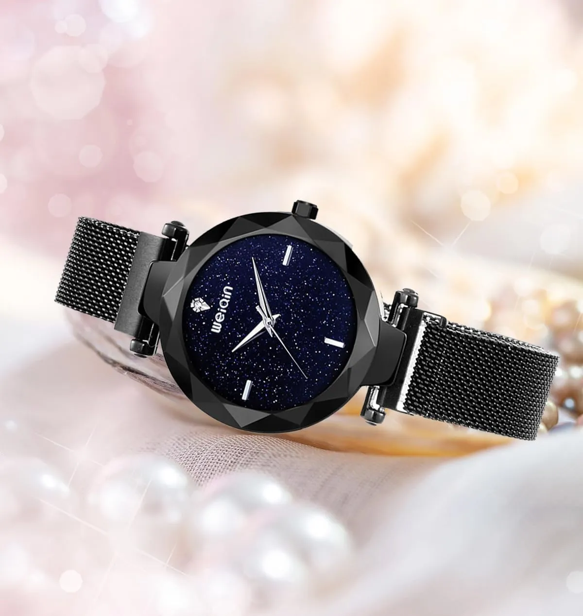 Waterproof Wrist cue conceivable Watches for Ladies MASTOP Women Watches Fashion Analog Quartz Watches Mesh Band Magnetic Buckle 