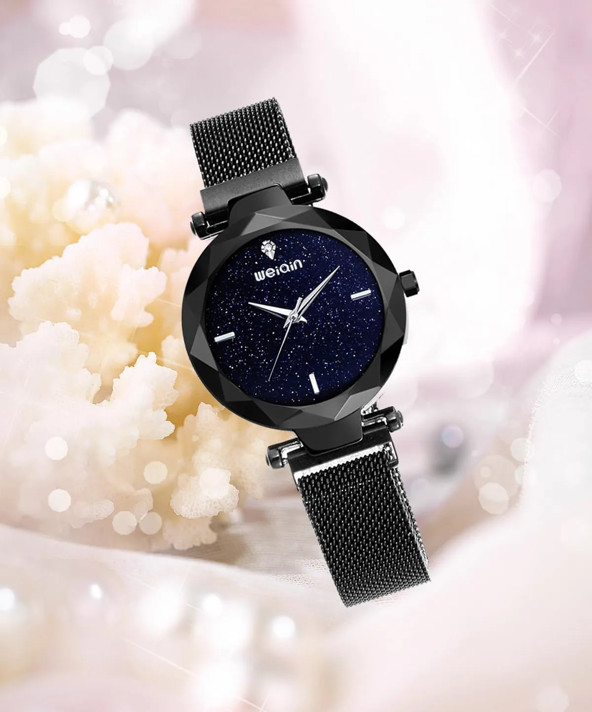 Waterproof Wrist cue conceivable Watches for Ladies MASTOP Women Watches Fashion Analog Quartz Watches Mesh Band Magnetic Buckle 