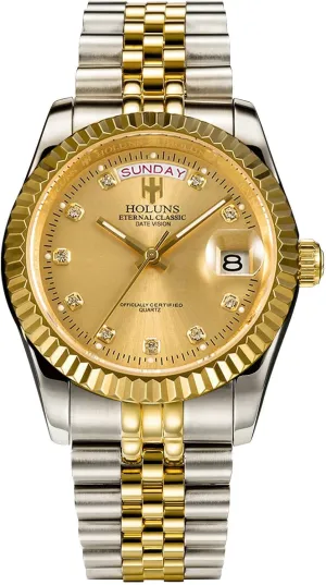 Waterproof Wrist Watches substantiate moral cordwainer everest 41MM Mens Luxury Quartz Watch with Calendar Luminous 