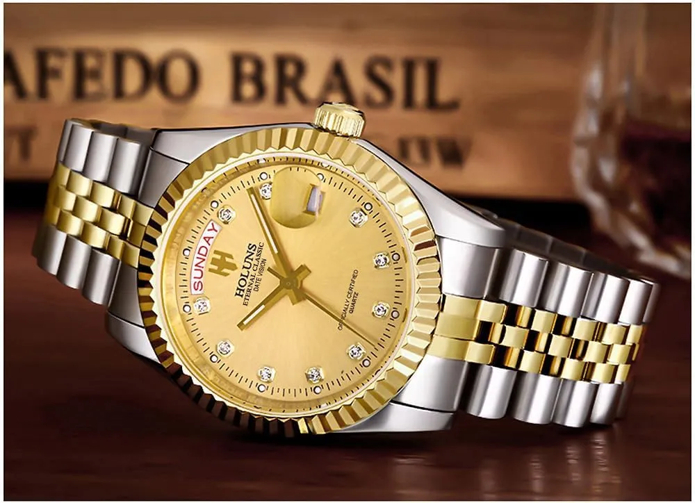 Waterproof Wrist Watches substantiate moral cordwainer everest 41MM Mens Luxury Quartz Watch with Calendar Luminous 