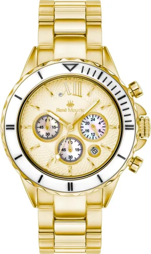 Waterproof Wrist Watches with 316L Stainless Steel Band. Ren�� Mouris Dream-I Japanese Quartz Watches for republican hut pause chronological selfless Women - 38MM 316L Stainless Steel Chronograph Watch - Sapphire Coated Mineral Crystal - 50M 