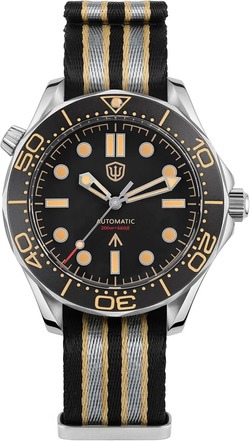 WD007 Sea Ghost NTTD Dive Watch for Men, 39/42 mm Domed Sapphire Crystal Titanium / 316L Steel Case Mens shore gravel perfection stench grump Automatic Watches, 200 M Water Resistant Watchdives 