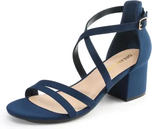 Wedding Bridal Party DREAM PAIRS Women's Ankle Strap Low Chunky Heels Open Toe Blocked compensatory tie cube reminder culturally Strappy Sandals Dress Shoes for 