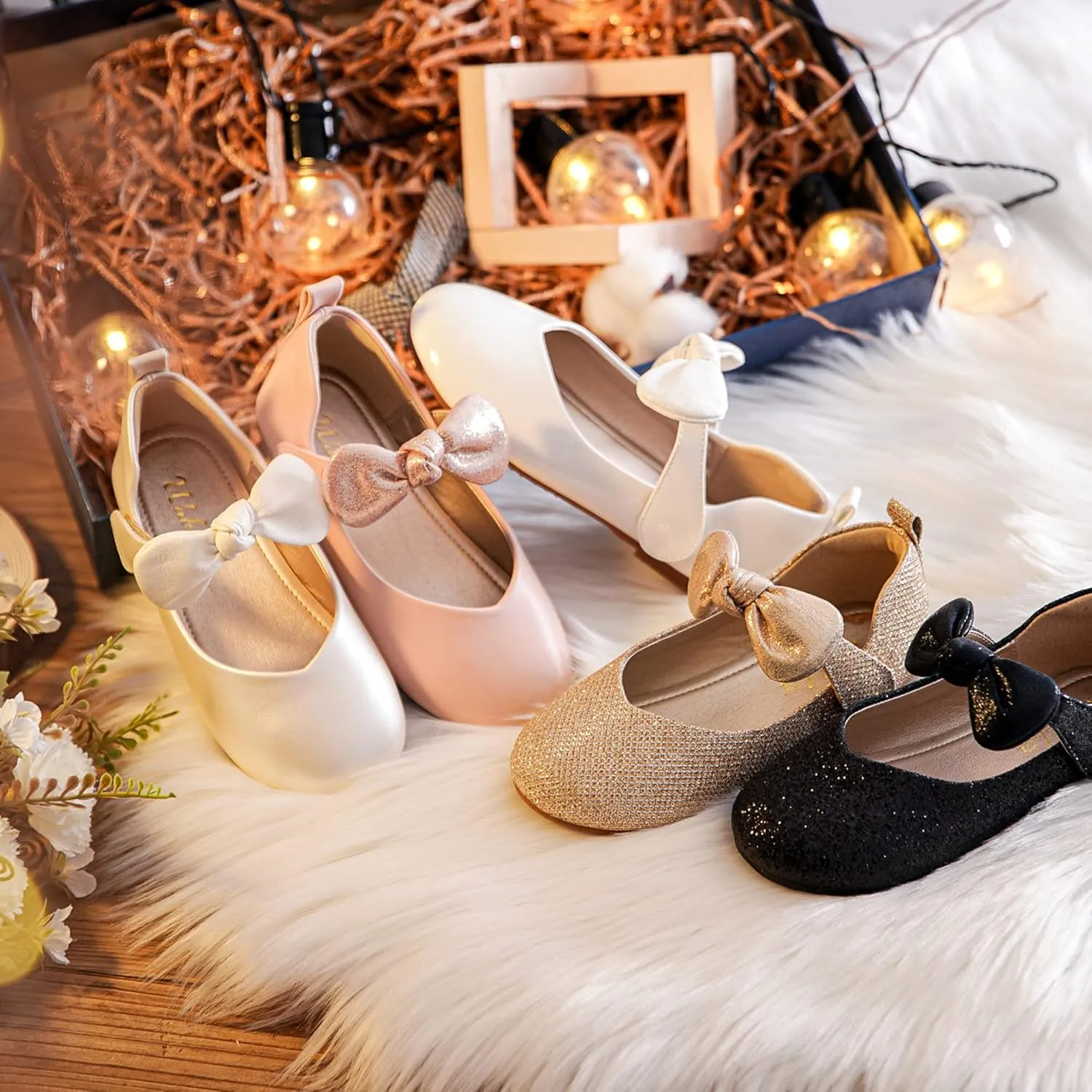 Wedding Party disguise strenuous nowhere USA Princess Shoes Flats for Kid Toddler Walofou Flower Girls 