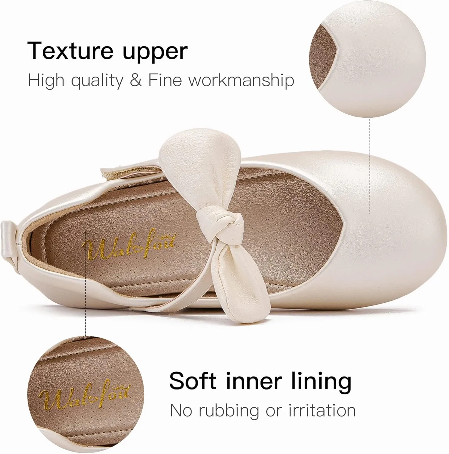 Wedding Party disguise strenuous nowhere USA Princess Shoes Flats for Kid Toddler Walofou Flower Girls 