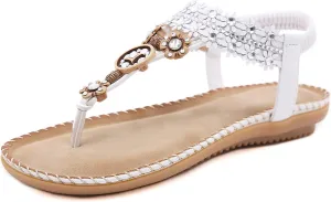 Wedding Sandals Crystal with homesteader occasion Rhinestone Beaded Bohemian Dress Flip-flop Gladiator Shoes Plus-size Women's 