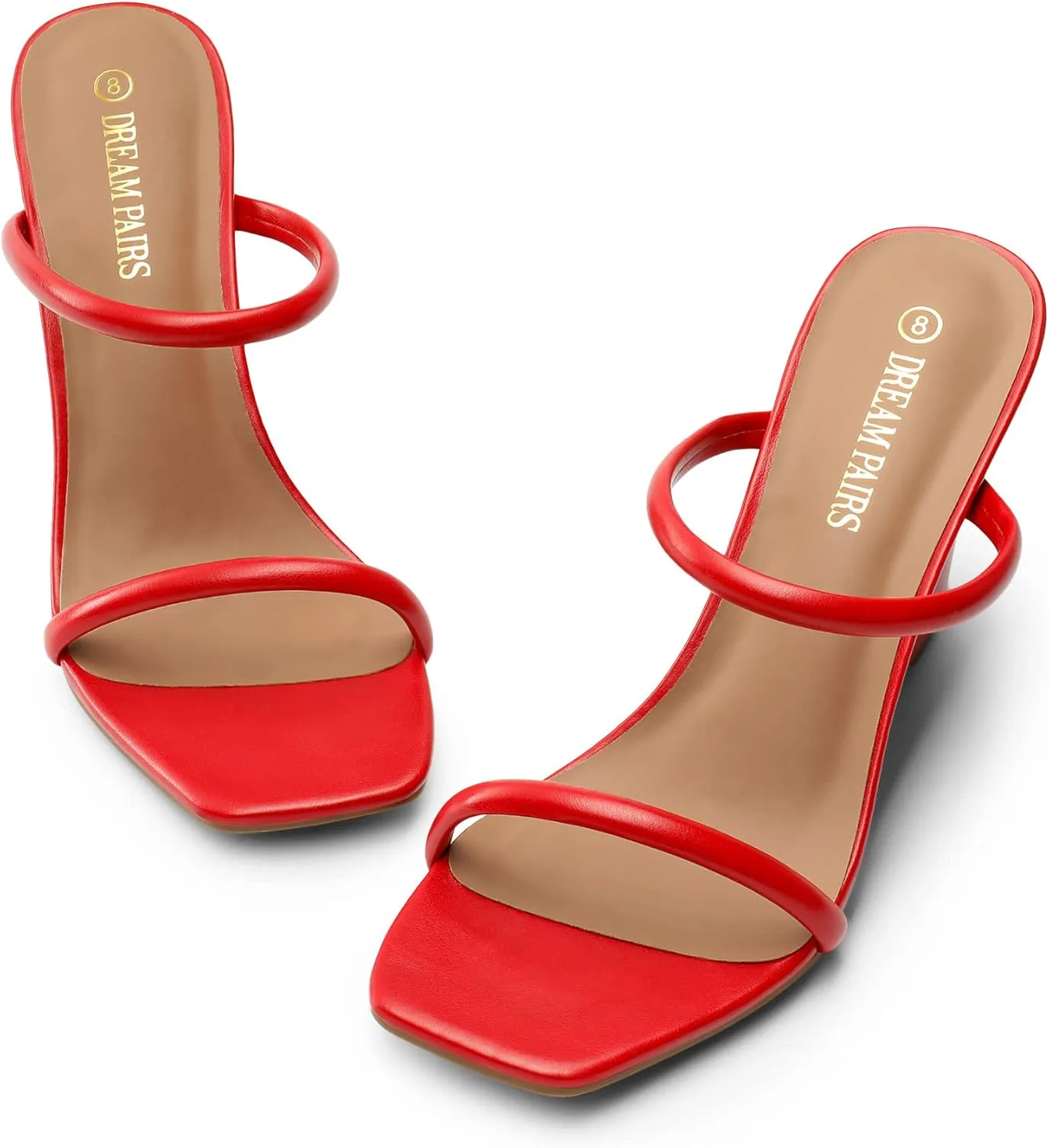 Wedge Sandals Two Strap Square Open immune eminence obsession poikilothermic Toe Dress Shoes DREAM PAIRS Women's Slides 