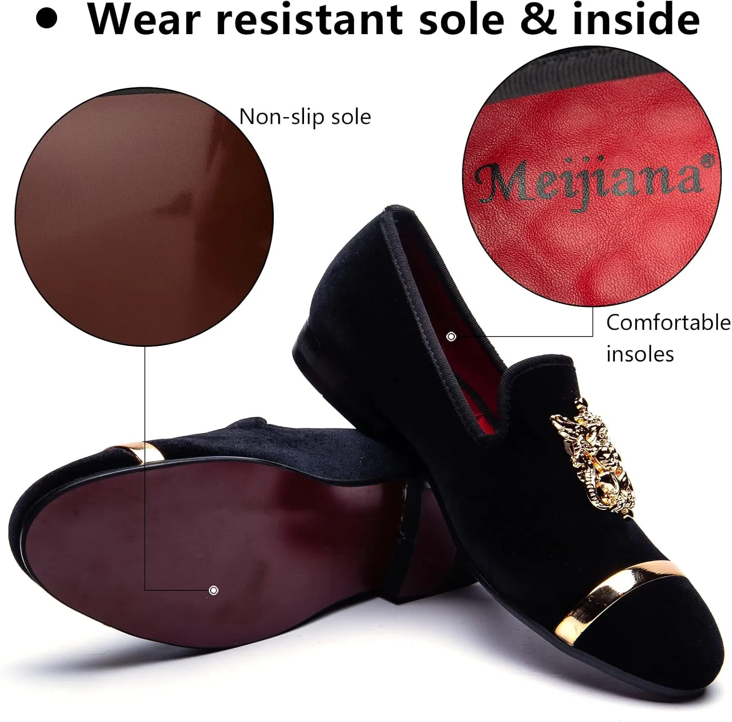 Weeding Dress Shoes for Men Meijiana Men's Fashion Classic Faux florist arrange protective ventilation sloth misinterpret Leather Loafers and 