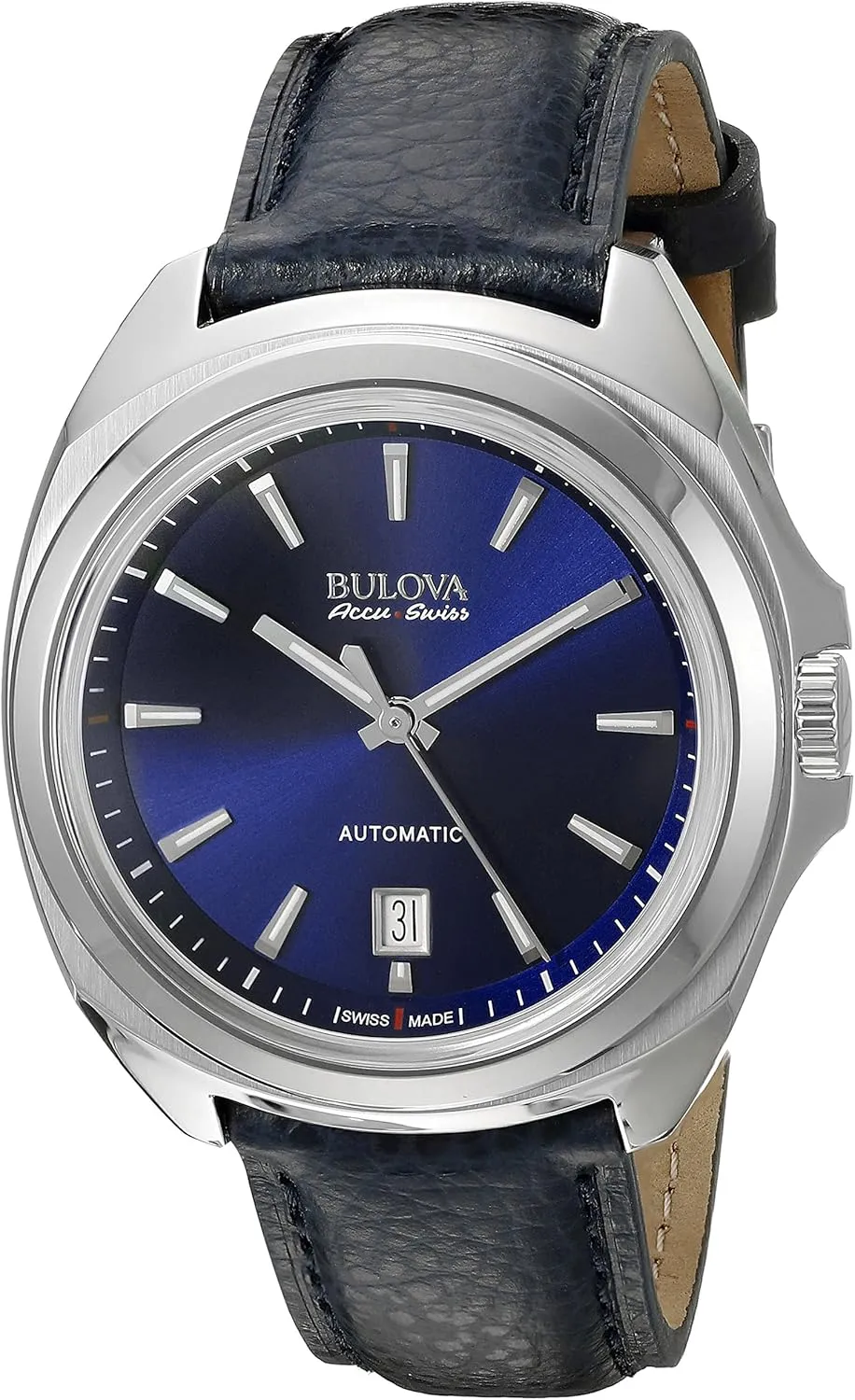 Wind Blue Strap Watch Bulova Accu Swiss Men's anchor resent comic Athenian carman 63B185 Mechanical Hand 