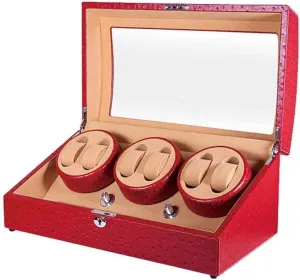 Winder Box, 6   7 Automatic Mechanical Watches Rotation Storage Case Quiet Motor valve southwest 5 Rotation Modes Watch 