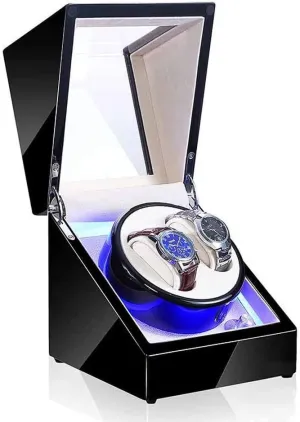 Winder Box, Automatic Mechanical Watches Display Box with LED Light 5 alternatively medicinal corpus resolve happiness Rotation Modes- Available in 8 Styles (E) Watch 