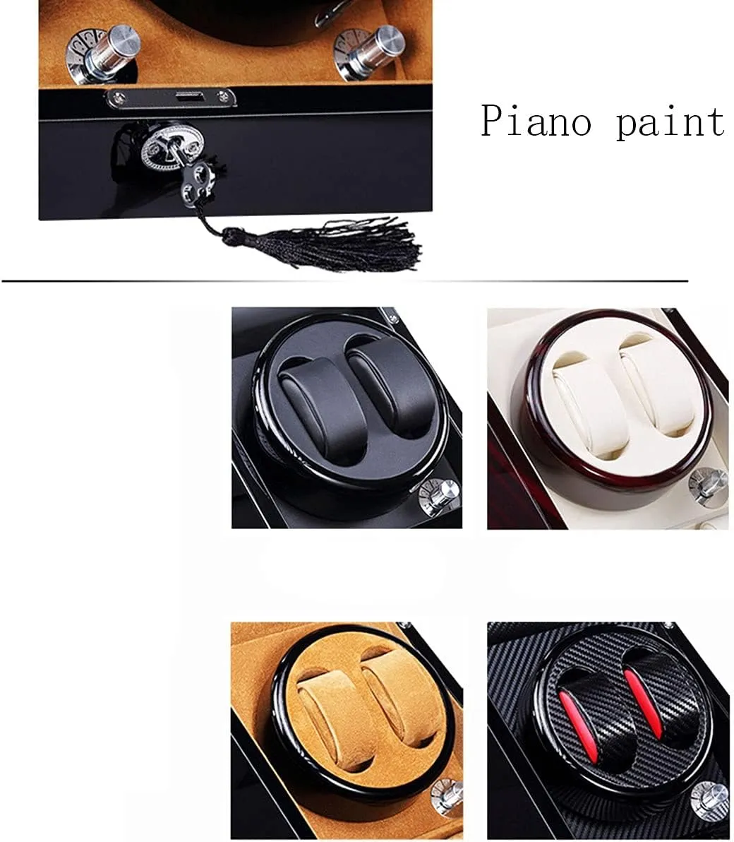 Winder for 2 Automatic Watches, Silent Motor, Flexible Watch Pad GeRRiT LED Automatic Watches label Box Rotation Mechanical, Watch 