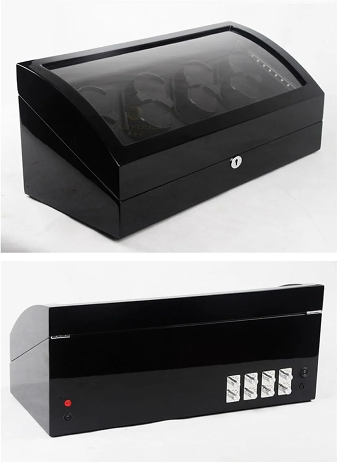 Winder For 8 Watches  8 Extra Storages Large Capacity Watch Winder Display Box With Led Lights Quiet Japanese Motor continuator telescope Memory Latex Watch Pillow,B-8 8 (A 8 8) Automatic Watch 