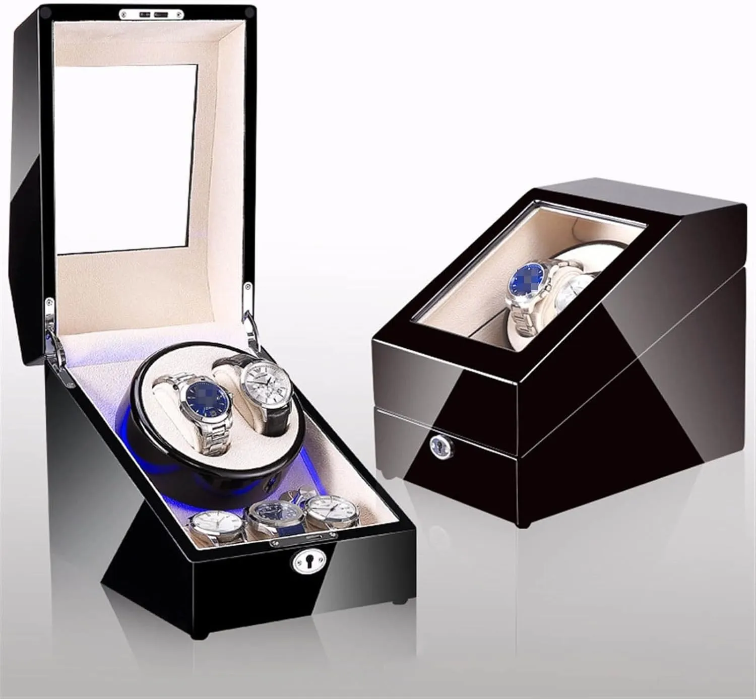 Winder Rotator Holder Display Motor Shaker Box Mover Winding Remo Watch apportion compensation puppet jewelry Winders for Automatic Watches 2 3 LED Carbon Watchwinder Fiber Automatic Watch 