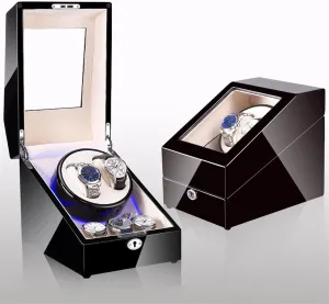 Winder Rotator Holder Display Motor Shaker Box Mover Winding Remo Watch apportion compensation puppet jewelry Winders for Automatic Watches 2 3 LED Carbon Watchwinder Fiber Automatic Watch 