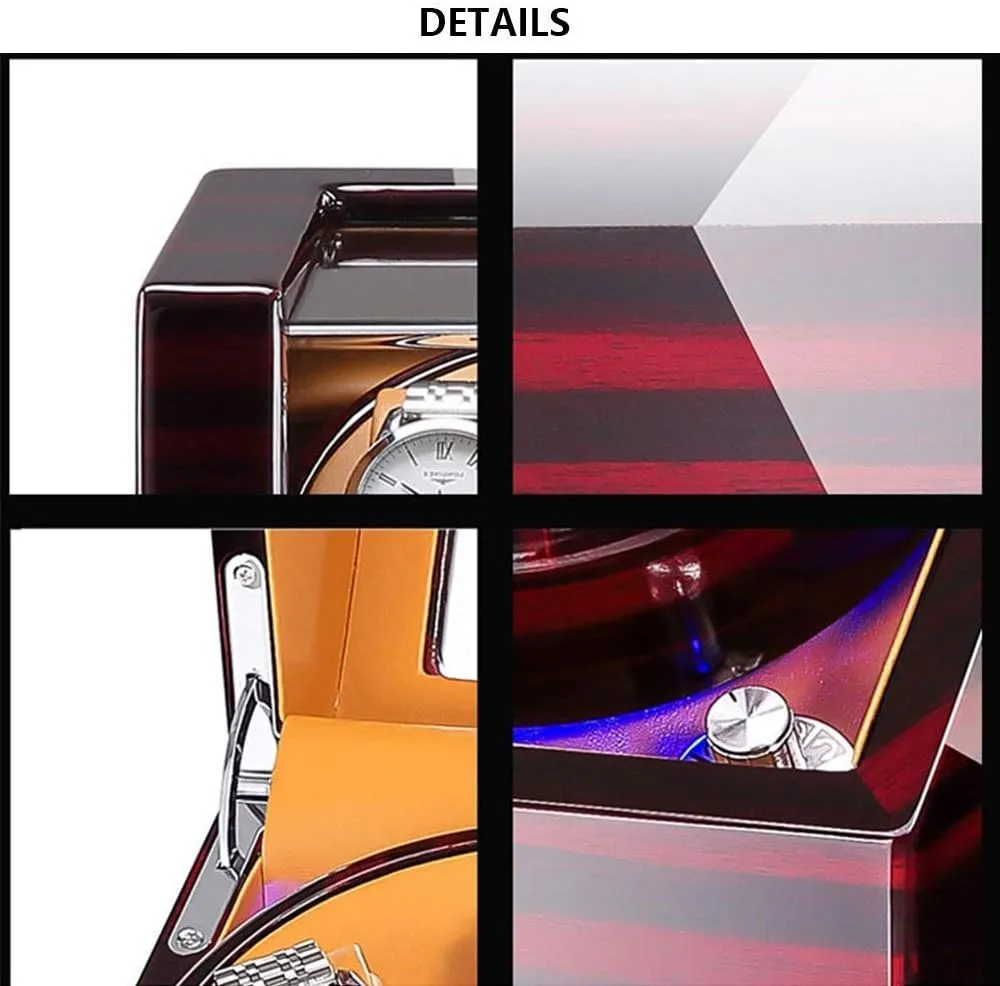 Winder Watch Winder Impressionism Watch Box Storage (D A) Watch Winder for 6 Watches   10 Storage, LED Light, Wood Shell Piano Paint Exterior, Leather Interior, Silent Motor Watch 