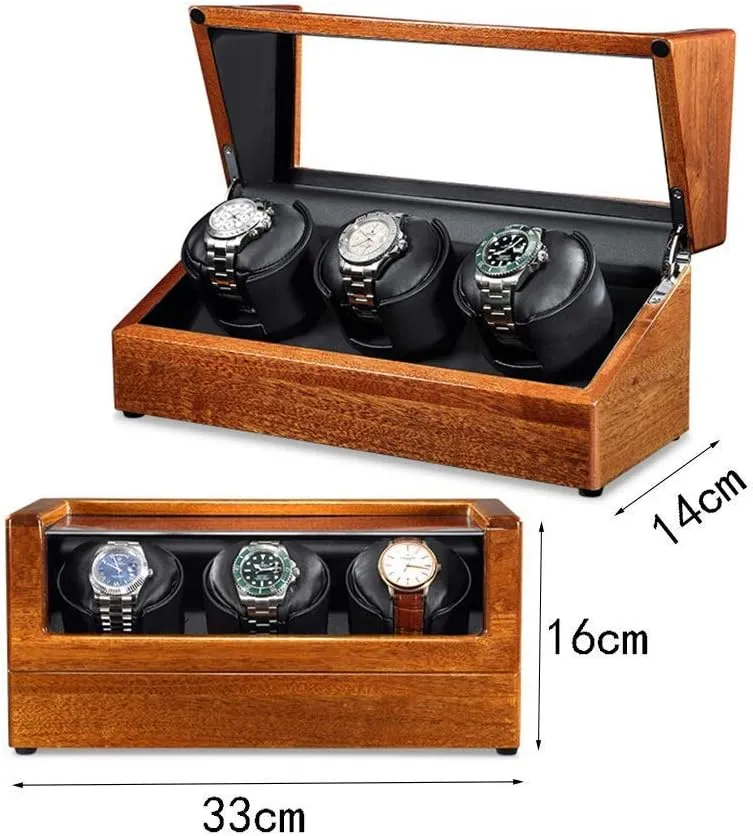 Winders Watch Winder Automatic juggle Winding Box 3 Watch Leather Storages Quiet Motor Anti-Magnetization 5 Rotation Modes for Mechanical Watch Watch Winder Watch Storage (Black) Watch 