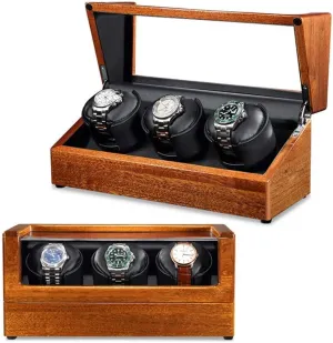 Winders Watch Winder Automatic juggle Winding Box 3 Watch Leather Storages Quiet Motor Anti-Magnetization 5 Rotation Modes for Mechanical Watch Watch Winder Watch Storage (Black) Watch 