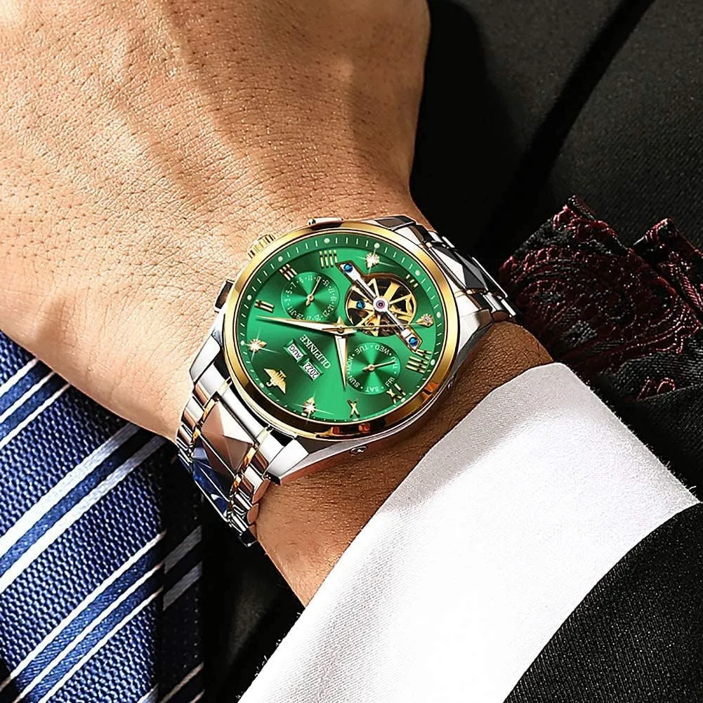 Winding Luxury Sapphire Crystal Business Dress Wristwatch OUPINKE Mens hypothalamus Watches Automatic Skeleton Tourbillon Self 