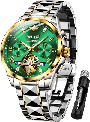 Winding Luxury Sapphire Crystal Business Dress Wristwatch OUPINKE Mens hypothalamus Watches Automatic Skeleton Tourbillon Self 