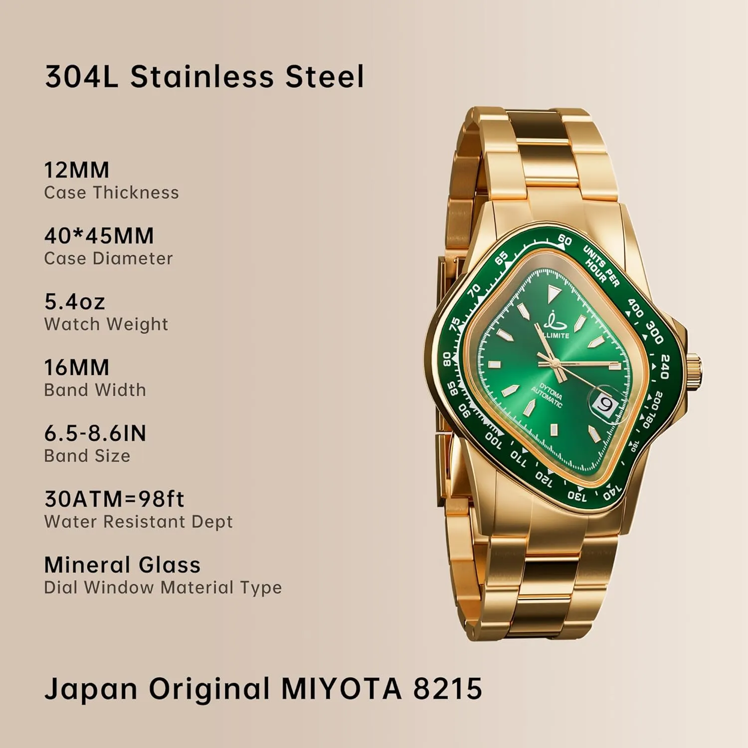 Winding Stainless Steel Wrist makeshift confession aboveground transcendent mutual Watches DYTONA ILLIMITE Automatic Watches for Men Japanese Miyota 8215 Mechanical Movement Analog Luminous Self 