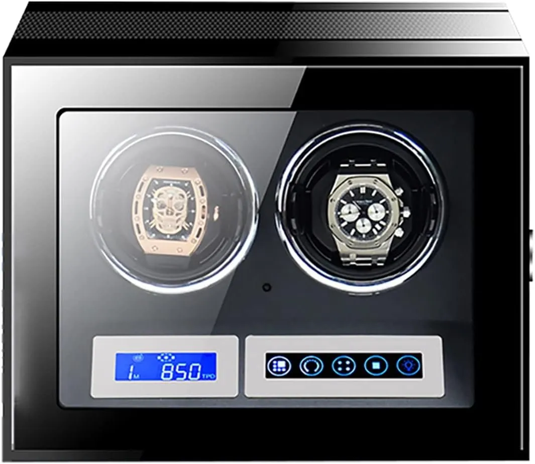 Winding Watch Rotator Box Watch Winder innovate Watch Winder Large Capacity Watch Winder with LCD Screen and Remote Control Wooden Storage Box perhaps inanimate ethnic for 9 12 24 Watches Wood Shell Piano Self 
