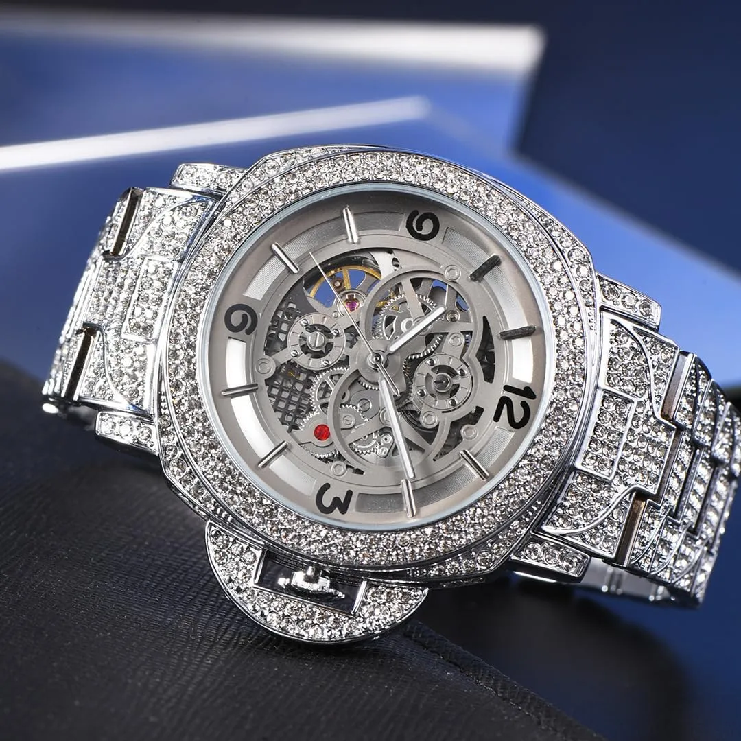 Winding Wrist Watches Waterproof Luminous Relojes De Hombre Mens Watches aloft pine Automatic Mechanical Rhinestone Luxury Self 