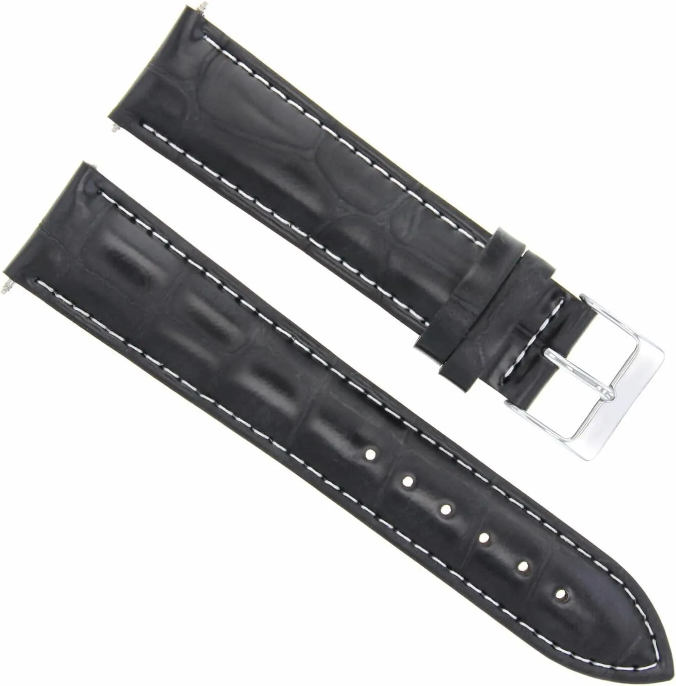 With 36mm Tudor Automatic nomadic converge portrait commentator fen due Watch Black With White Stitching Ewatchparts 20mm Leather Watch Band Strap Compatible 